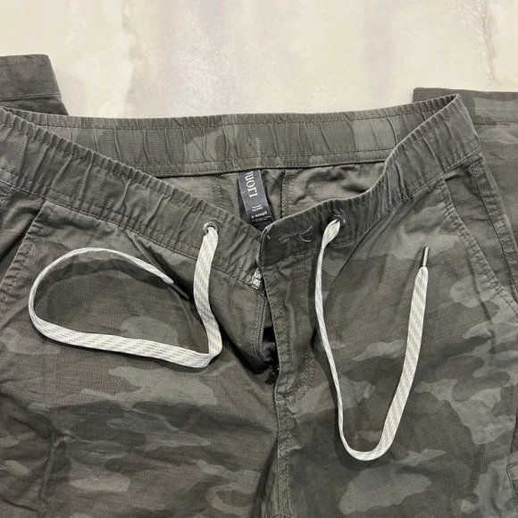 Vuori Ripstop Pants Womens X-Small Gray Green Camouflage Drawstring Hiking VW401 - Picture 2 of 8